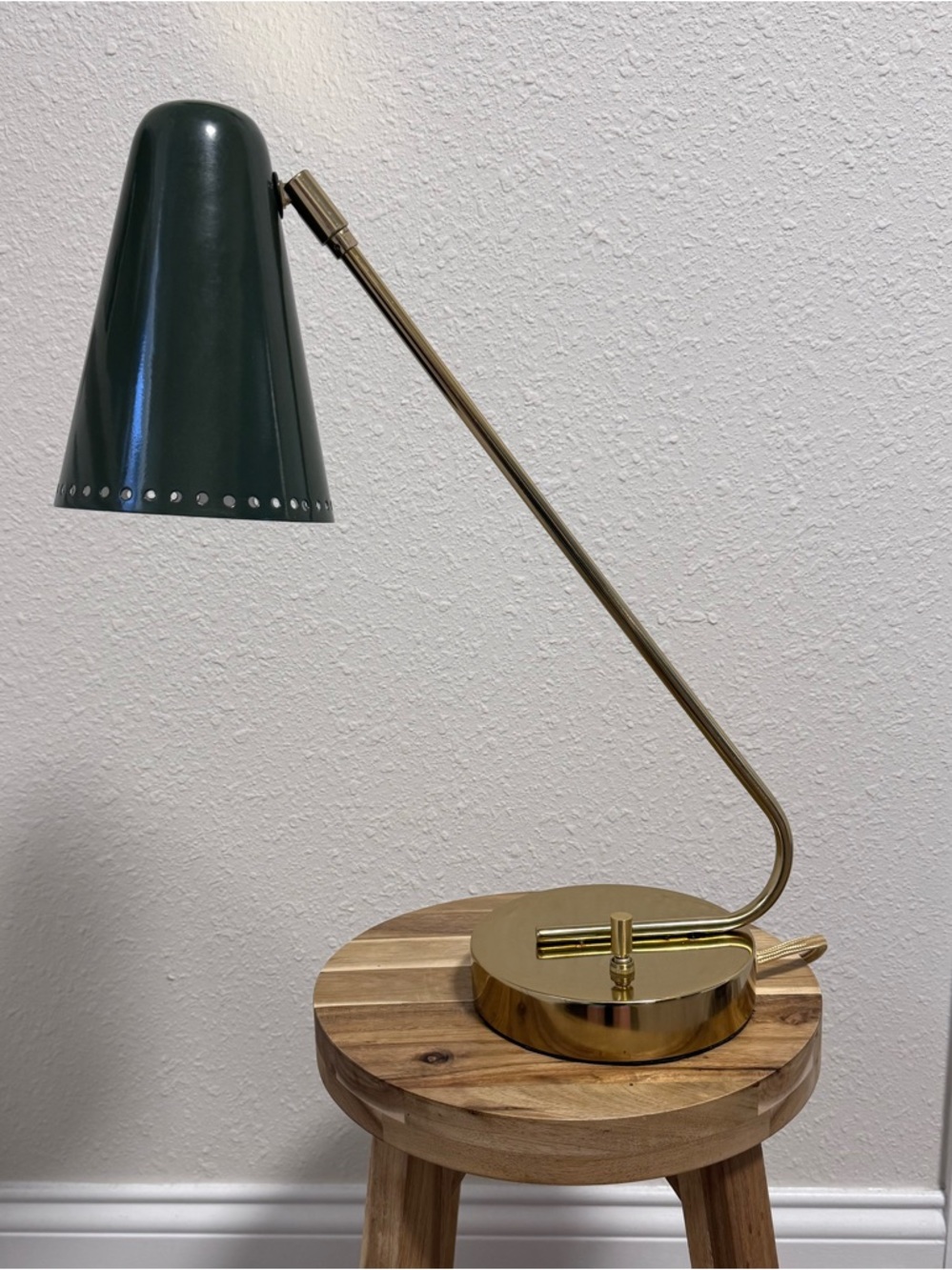 Studio McGee Threshold Green Brass Task Lamp NWOT Desk Light MCM 18" H